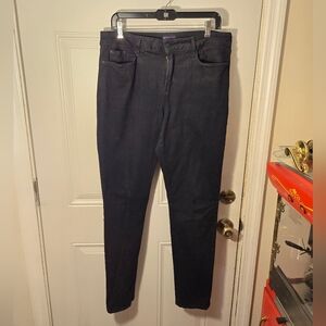 NYDJ NY DJ Ami Leggings Black Jean Style Size 14 Accented Pockets skinny Legging